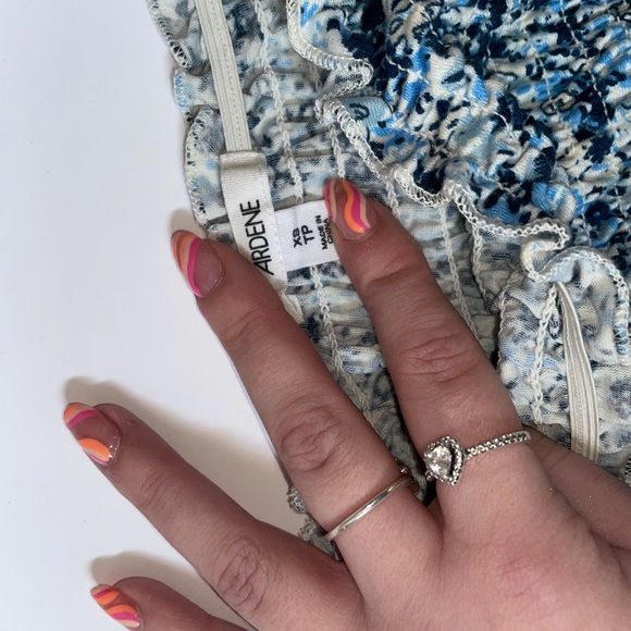 Floral Blue Tube Top - Picture 3 of 4